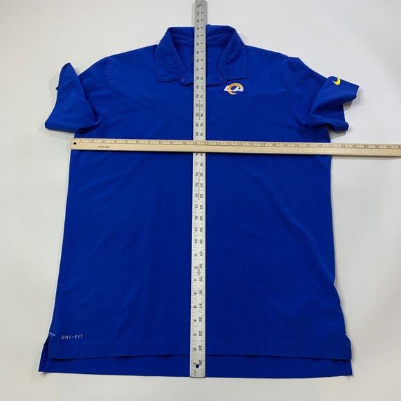Nike Los Angeles Rams Shirt Mens L Large Royal Blue Dri Fit NFL On Field Polo - Picture 6 of 11